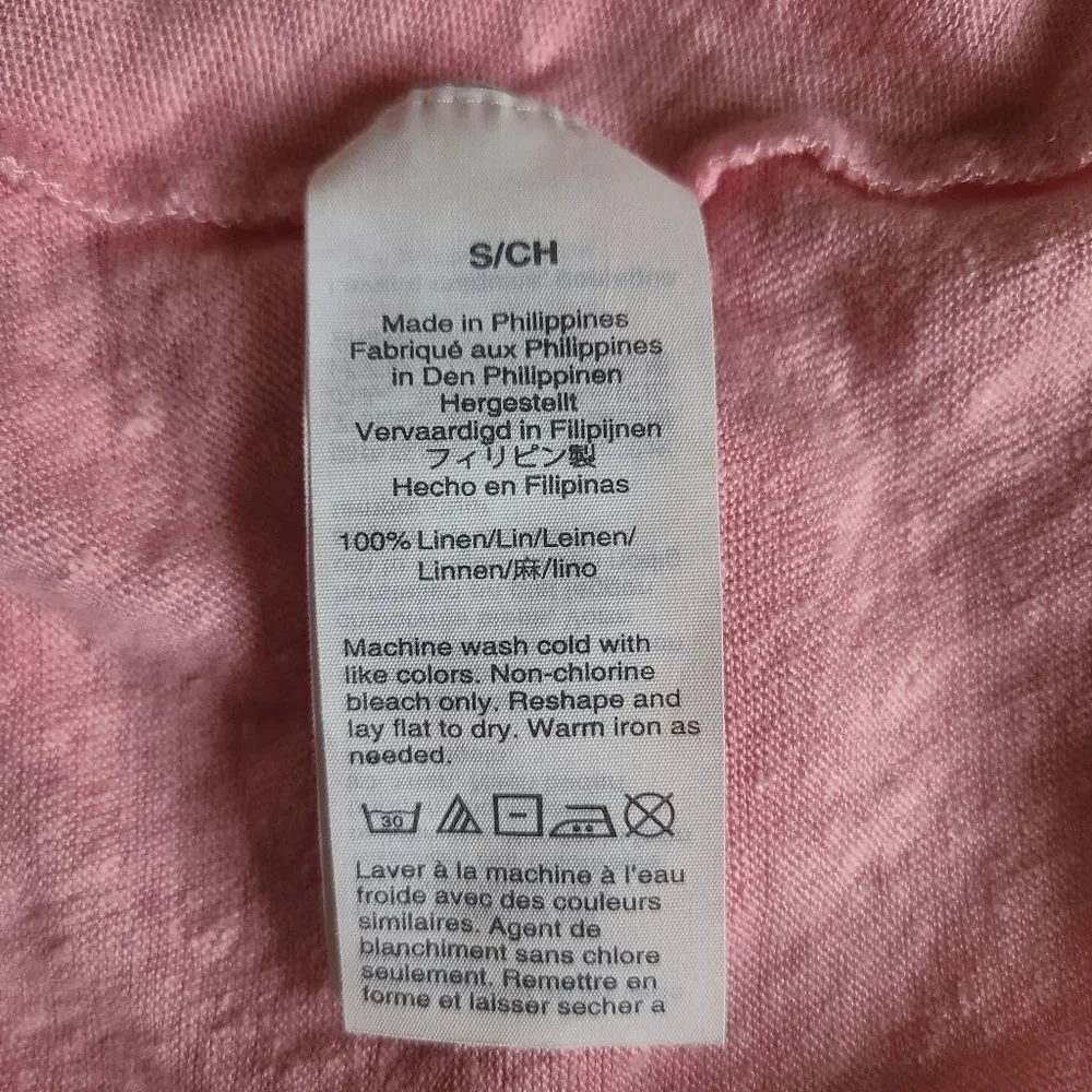 j. crew linen tiered tank top pink size S